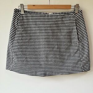 Urban Outfitters Black & White Gingham Checked Short Mini Skirt, Size M